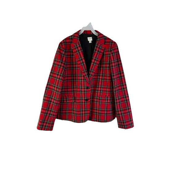 J.Crew Factory Tartan Plaid 2 Button Blazer Jacket BU285 - Picture 1 of 8